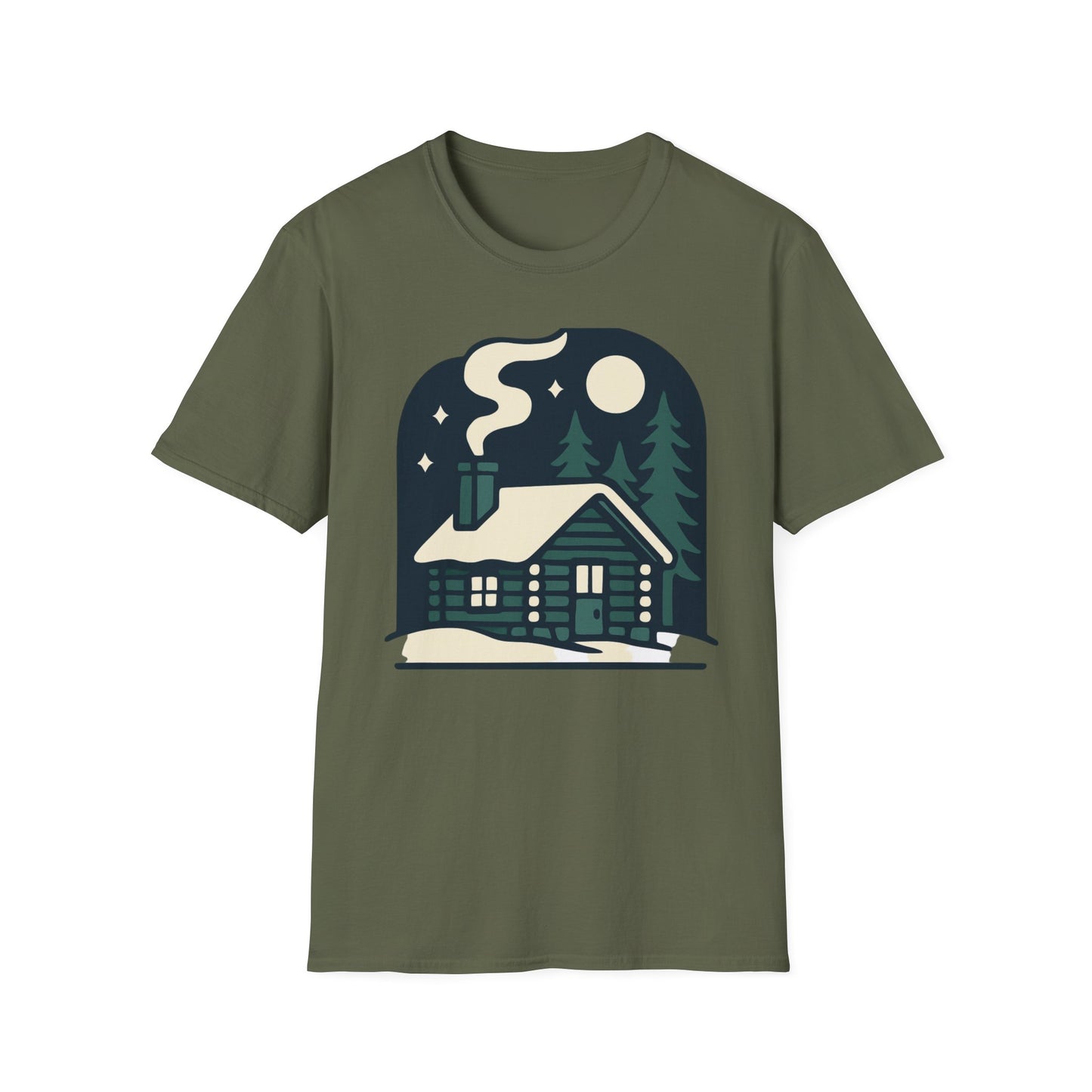 Winter Log Cabin Unisex T-shirt