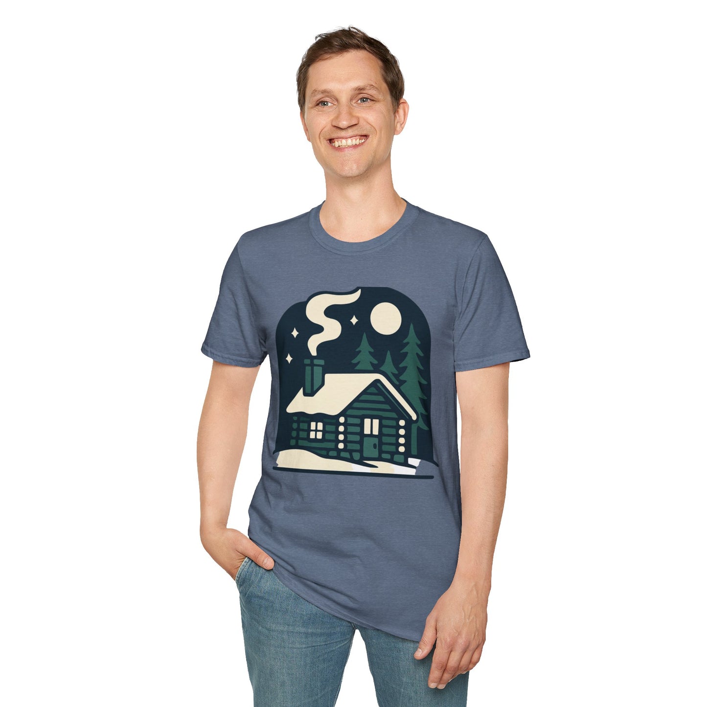 Winter Log Cabin Unisex T-shirt