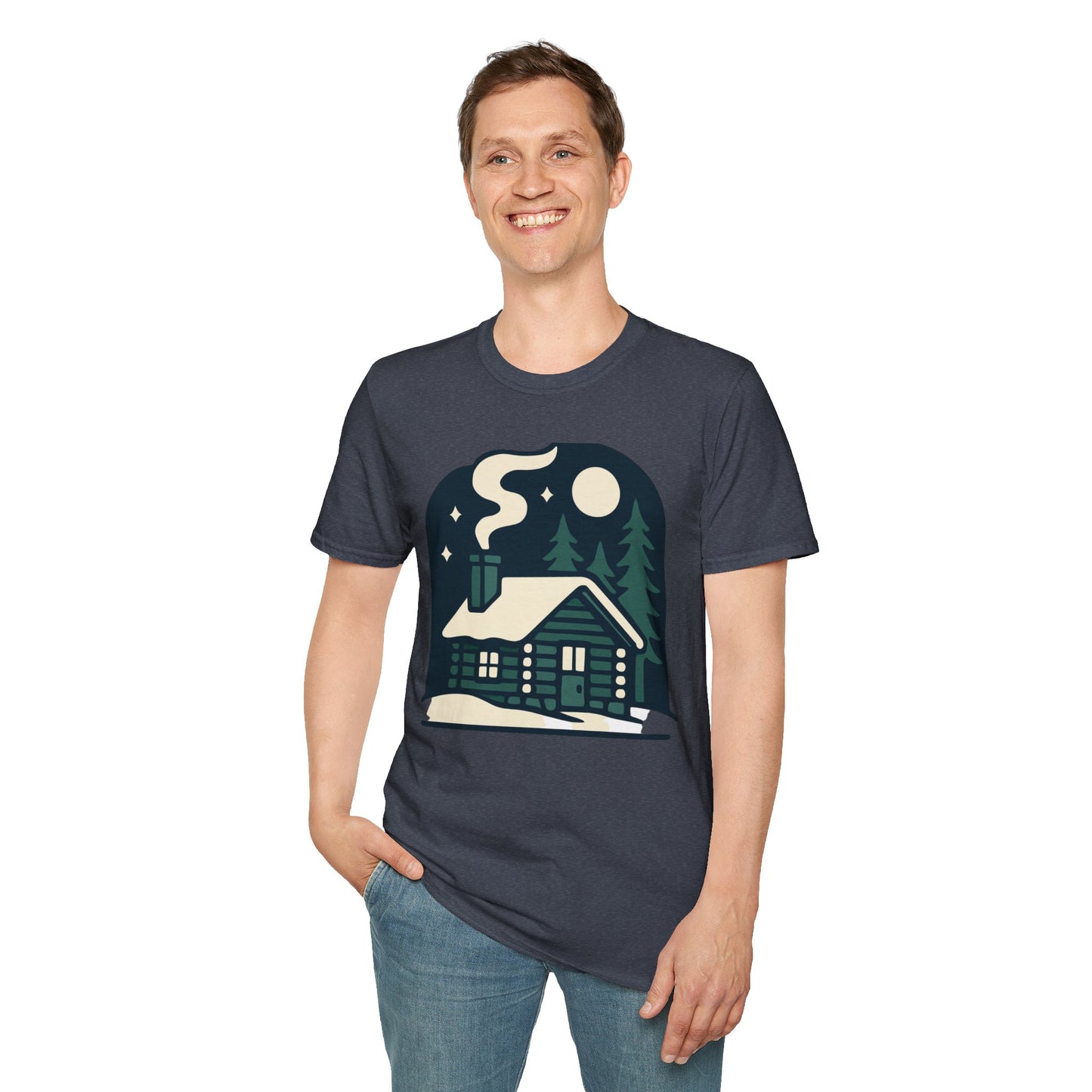 Winter Log Cabin Unisex T-shirt