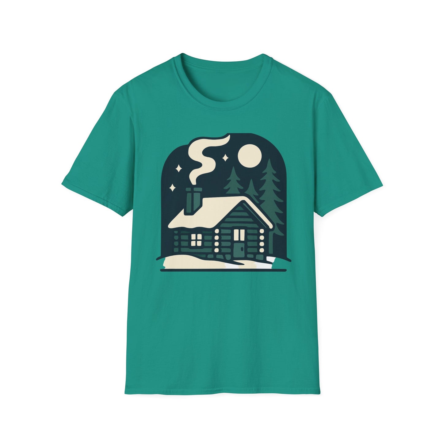 Winter Log Cabin Unisex T-shirt