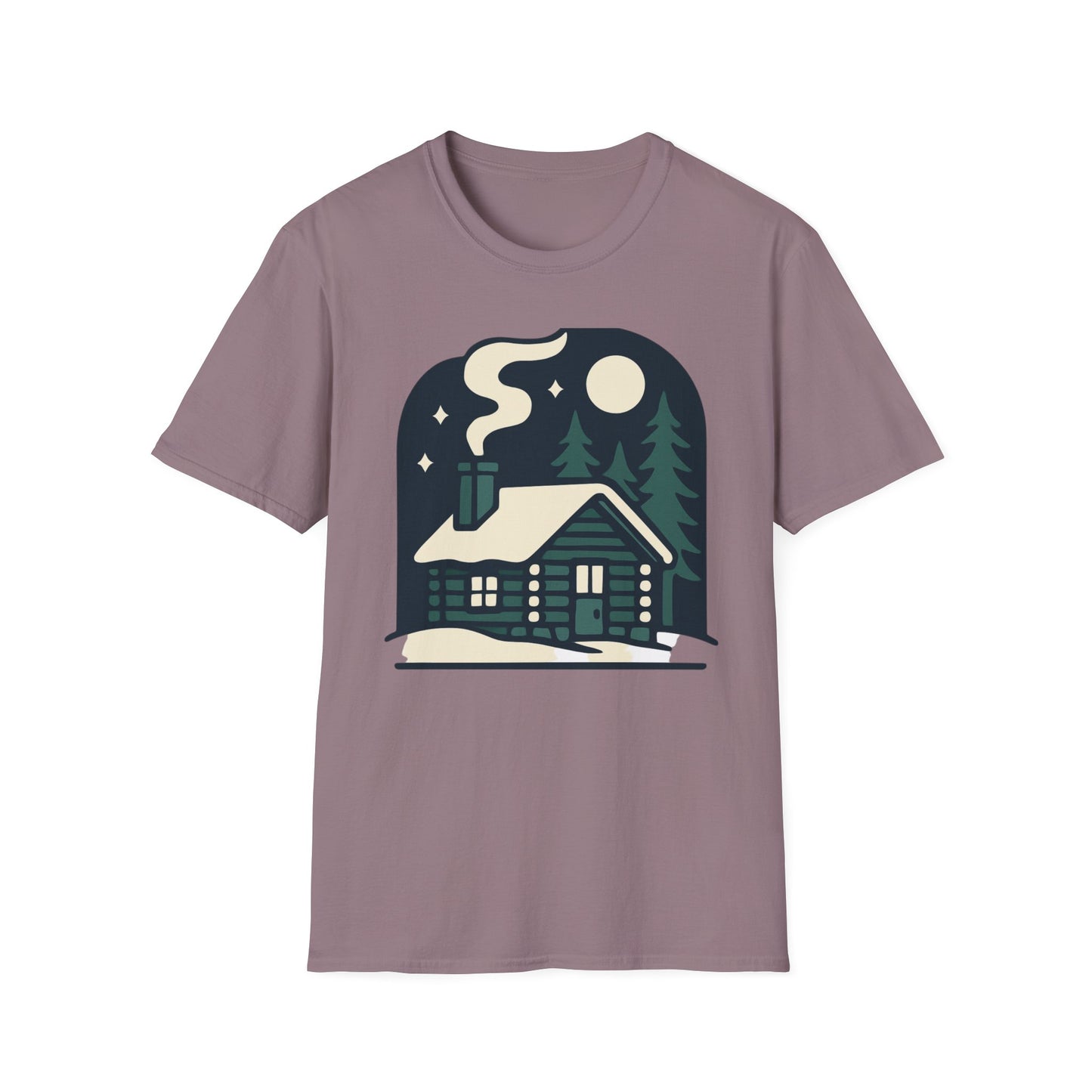 Winter Log Cabin Unisex T-shirt