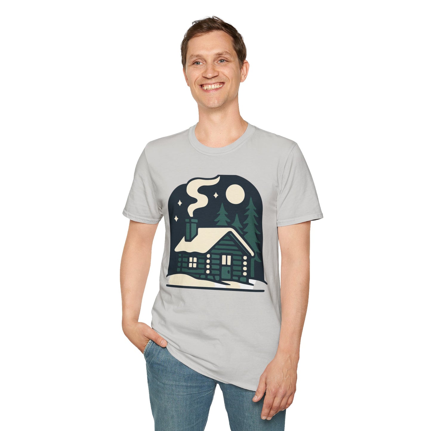Winter Log Cabin Unisex T-shirt