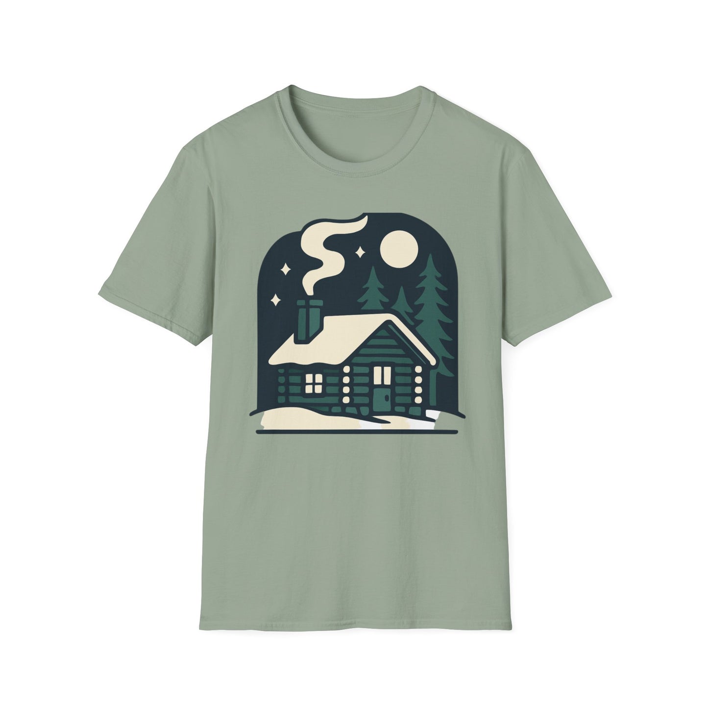 Winter Log Cabin Unisex T-shirt