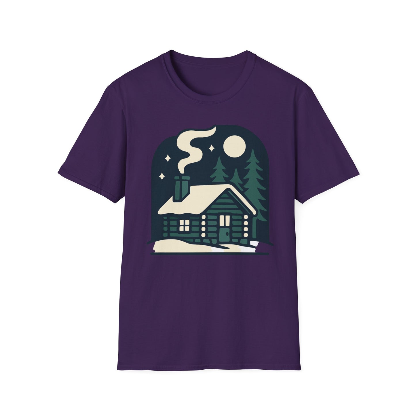 Winter Log Cabin Unisex T-shirt