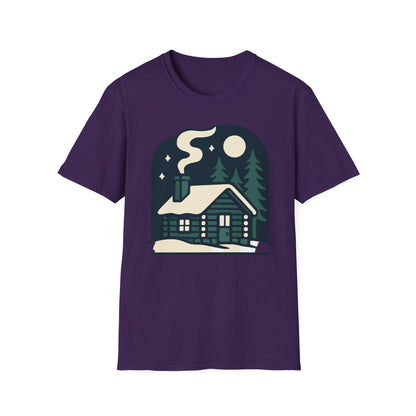 Winter Log Cabin Unisex T-shirt