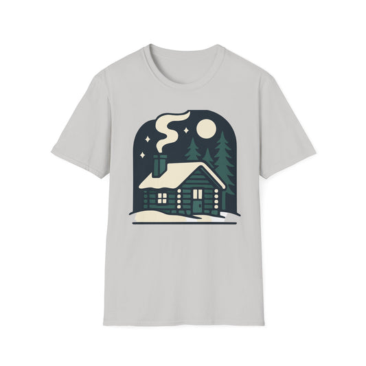 Winter Log Cabin Unisex T-shirt