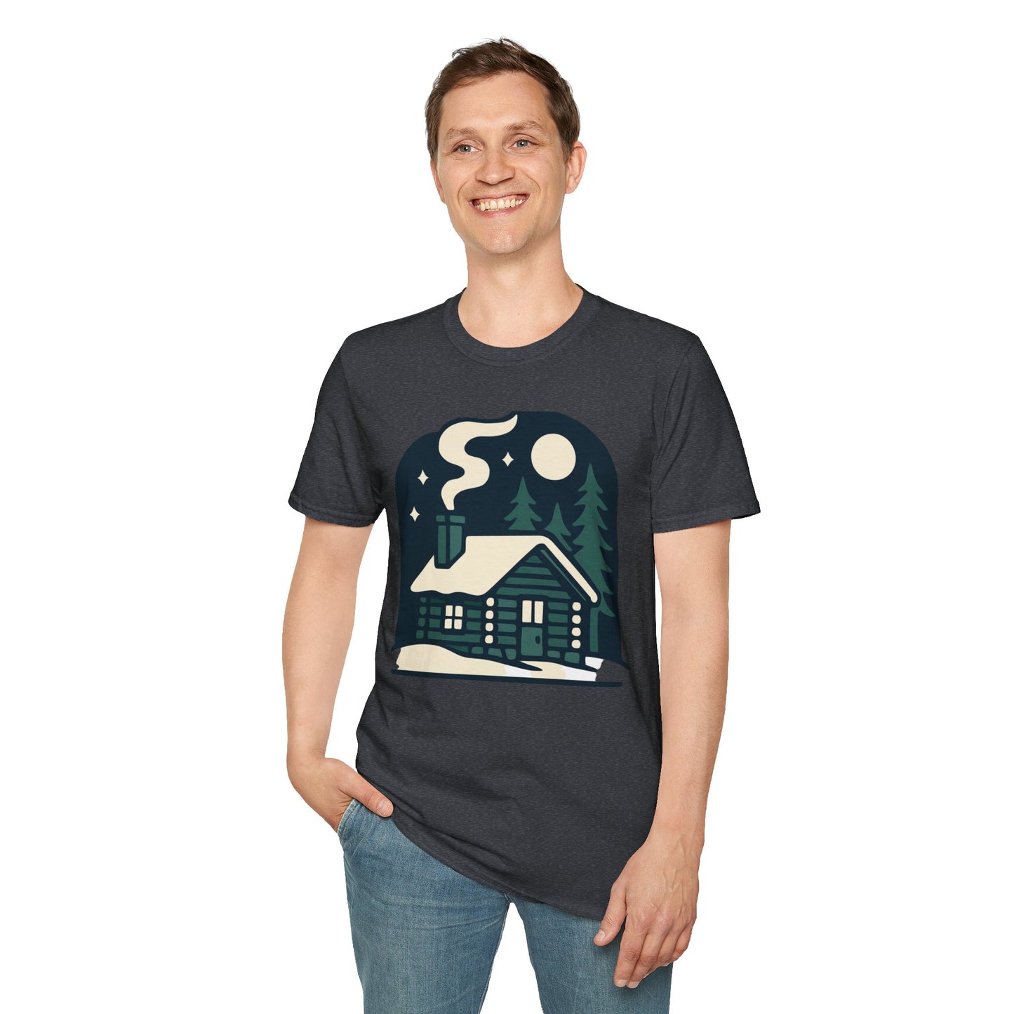 Winter Log Cabin Unisex T-shirt