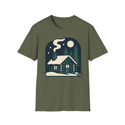 Winter Log Cabin Unisex T-shirt