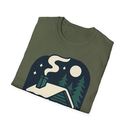 Winter Log Cabin Unisex T-shirt