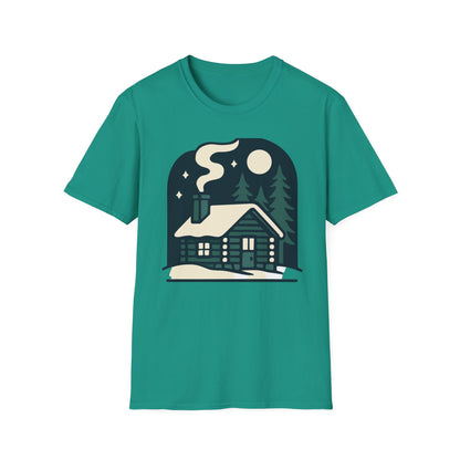 Winter Log Cabin Unisex T-shirt