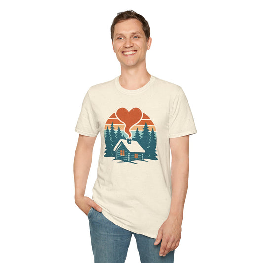 Cozy Log Cabin Unisex T-Shirt.