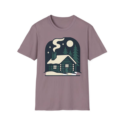 Winter Log Cabin Unisex T-shirt