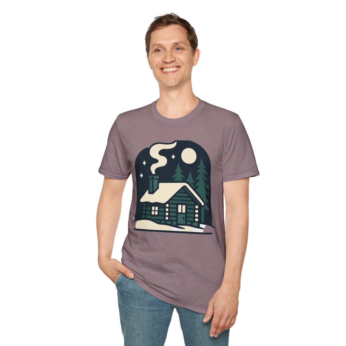 Winter Log Cabin Unisex T-shirt