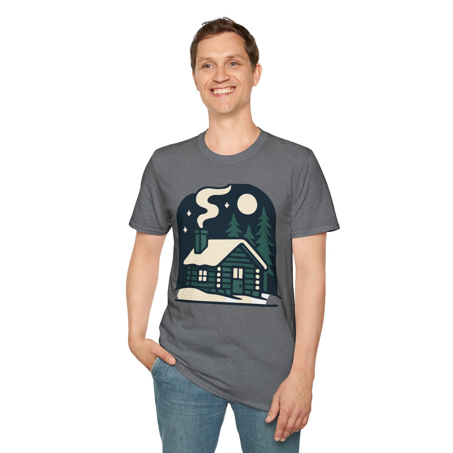 Winter Log Cabin Unisex T-shirt