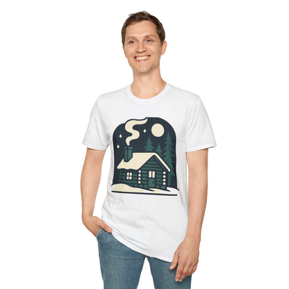 Winter Log Cabin Unisex T-shirt