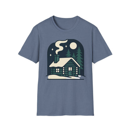 Winter Log Cabin Unisex T-shirt