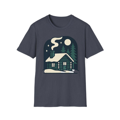 Winter Log Cabin Unisex T-shirt