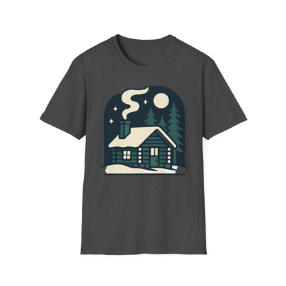 Winter Log Cabin Unisex T-shirt