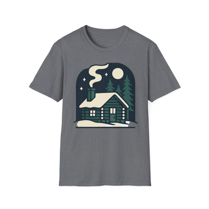 Winter Log Cabin Unisex T-shirt