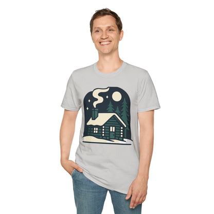 Winter Log Cabin Unisex T-shirt