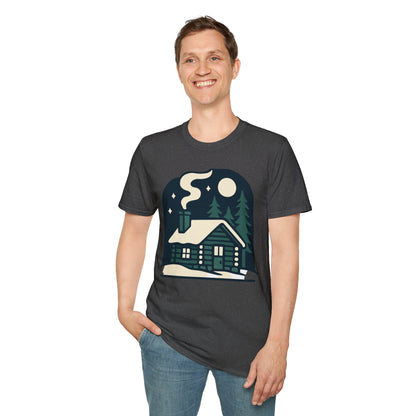 Winter Log Cabin Unisex T-shirt